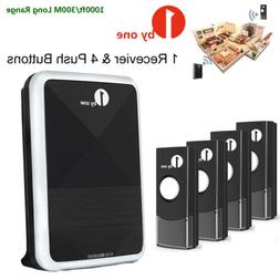 1byone 1000ft Wireless Doorbell Battery Cordless Smart Easy 