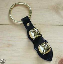 Arctic Sleigh Bell Leather Strap Hanging Door Chimes_BK/SV