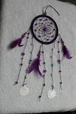 DREAMCATCHER WINDCHIME CHIME BELL BEADS SHELLS PURPLE COLOR