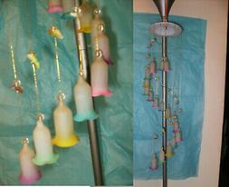 GLASS PASTEL BELL HANGER Wind Chime Mobile Suncatcher NEW 29