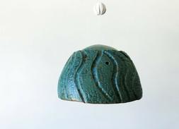 Glazed ceramic stoneware bell wind chime modernist hand made
