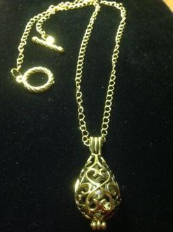 Gold Plated Chain With Chiming Bell Pewter Charm Pendant 18"