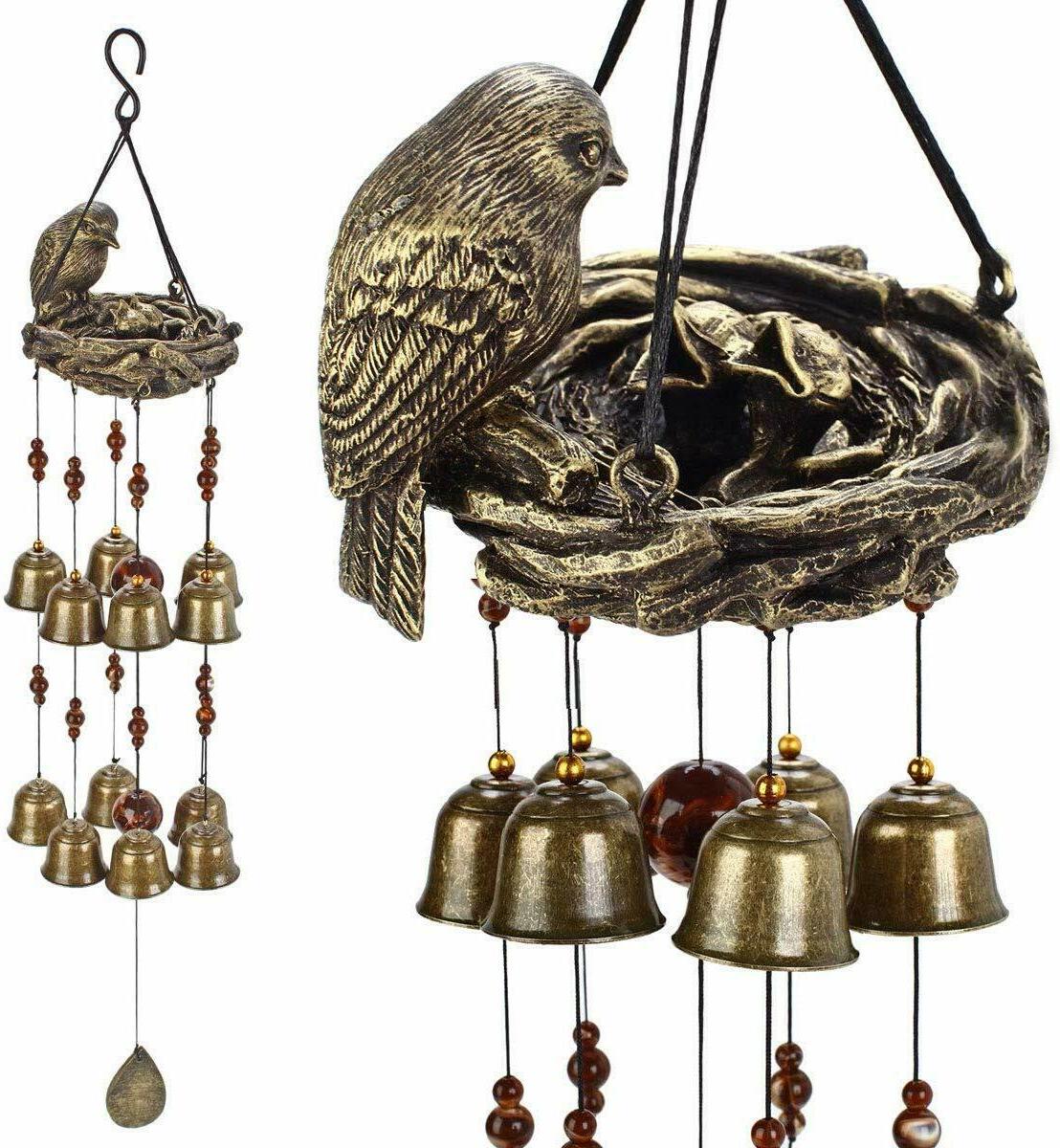 YLYYCC? New Birds and nest Wind Chime 12pieces