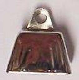 NICKLE PLATED COW BELL & SPLIT RING 3/4" w x 1" h Dog Collar