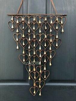 Hearts And Shimmering Bells Wind Chime Garden Yard Art Windc