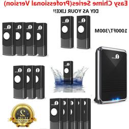 1byone Twin 300/1000FT Wireless Doorbell 36 Chime Push Butto