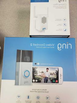 Ring Video Doorbell 2 Satin Nickel  + Chime Pro NEW