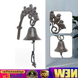 Vintage Door Bell Chime Cast Iron Rustic Birds Doorbell Wall