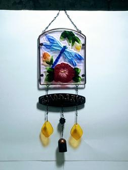Art Deco Dragonfly In Flowers With Welcome Sign And Bell 21 