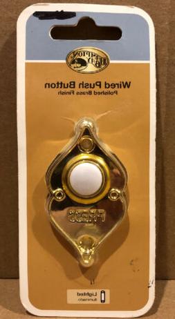 Hampton Bay Wired Lighted Door Bell Push Button, Polished Br