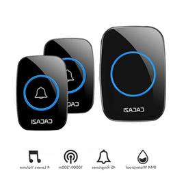 Wireless Doorbell Chime Waterproof Plugin Receiver Adjustabl