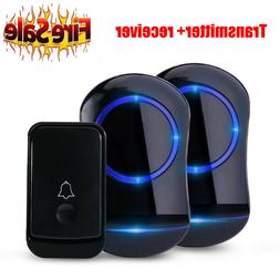 Wireless Doorbell Kit,Waterproof Door Chime Kit w/ 2 Plug-in
