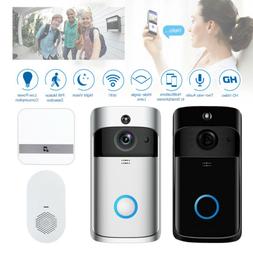 Wireless Smart WiFi DoorBells HD PIR Video Visual Camera Int